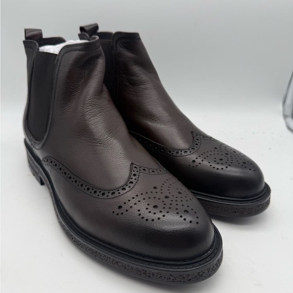 BRAND NEW $295 Zanzara Nafplio Leather Cognac Chukka Wingtip Ankle Boots Size 10